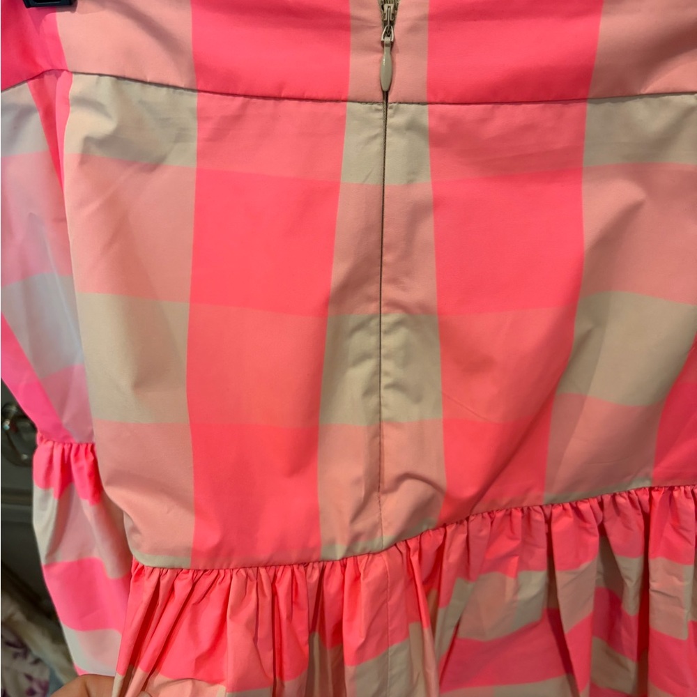 J. Crew neon pink tan check plaid taffeta party twirl skirt 12 - Picture 7 of 12